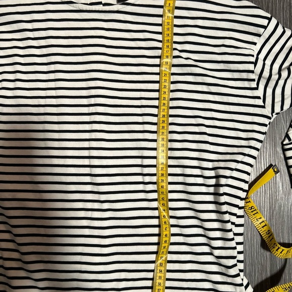 White/black striped shirt size L 100% Cotton - Picture 7 of 9